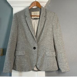 Anthropology Knit Gray Pockets Blazer Sz Large